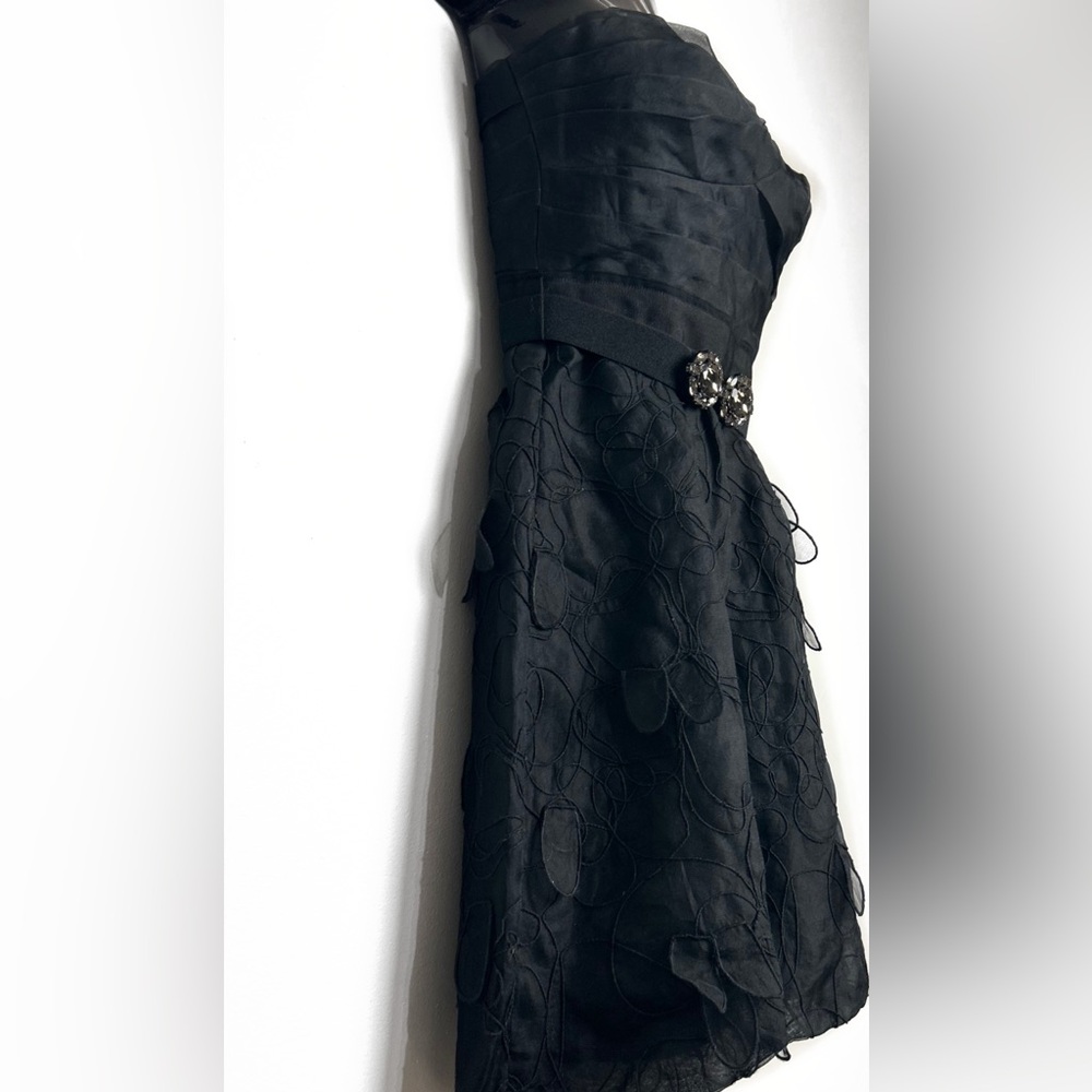 BCBGMaxAzria Elegant Black Textured Dress NWOT - Picture 8 of 14
